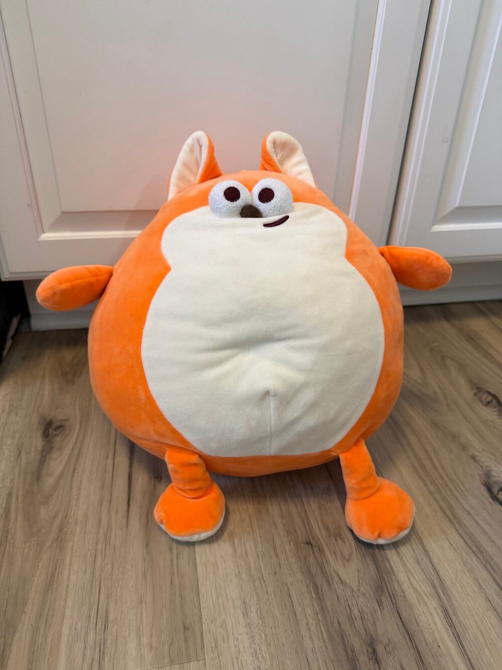 Miniso Dundun Metaverse 14" Fat Soy Dunny Orange Fox Plush Round Stuffed Animal